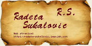 Radeta Šukalović vizit kartica